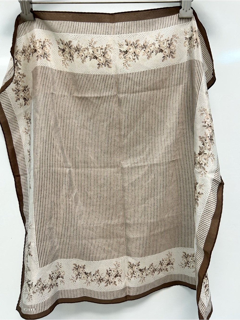 Ellen Tracy brown floral silk head scarf